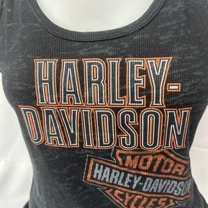 Harley-Davidson Black Ribbed Sleeveless Tank Top